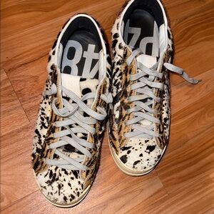 P448 Leopard Haircalf Low-Top Sneakers